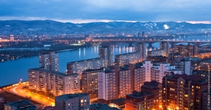 Krasnoyarsk urbain nuit